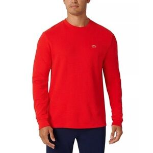 Lacoste Red Men's Waffle-Knit Thermal Sleep Shirt Size Large